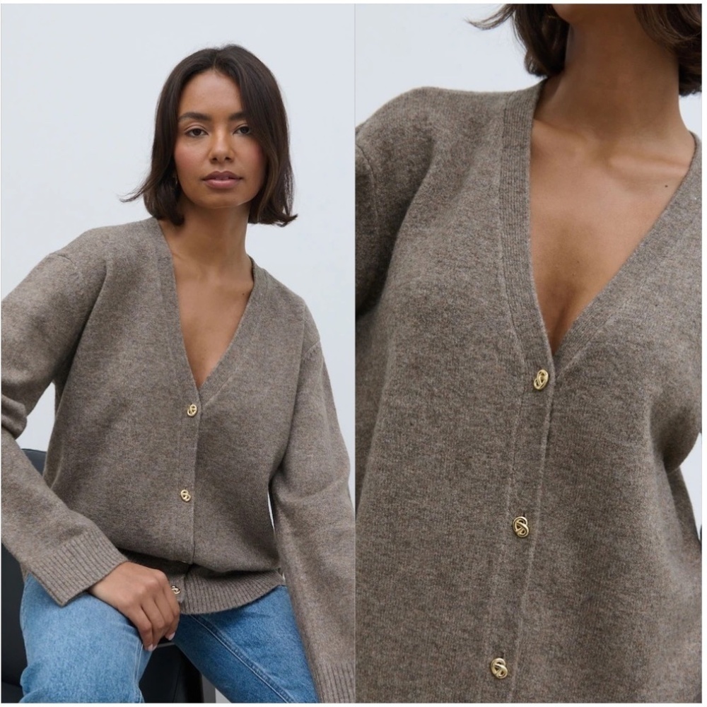 Pretty Lavish New Womens Brown Felicity Knot Shank Cardigan XS